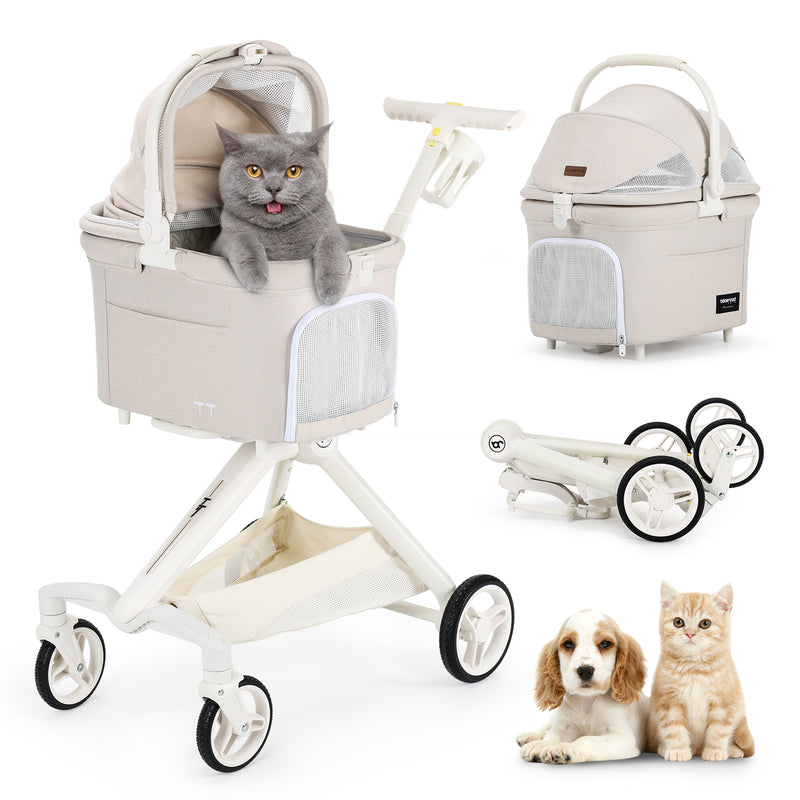 Pet Stroller - TT (detachable basket, 4-way flexibility)
