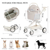 Pet Stroller - TT (detachable basket, 4-way flexibility)